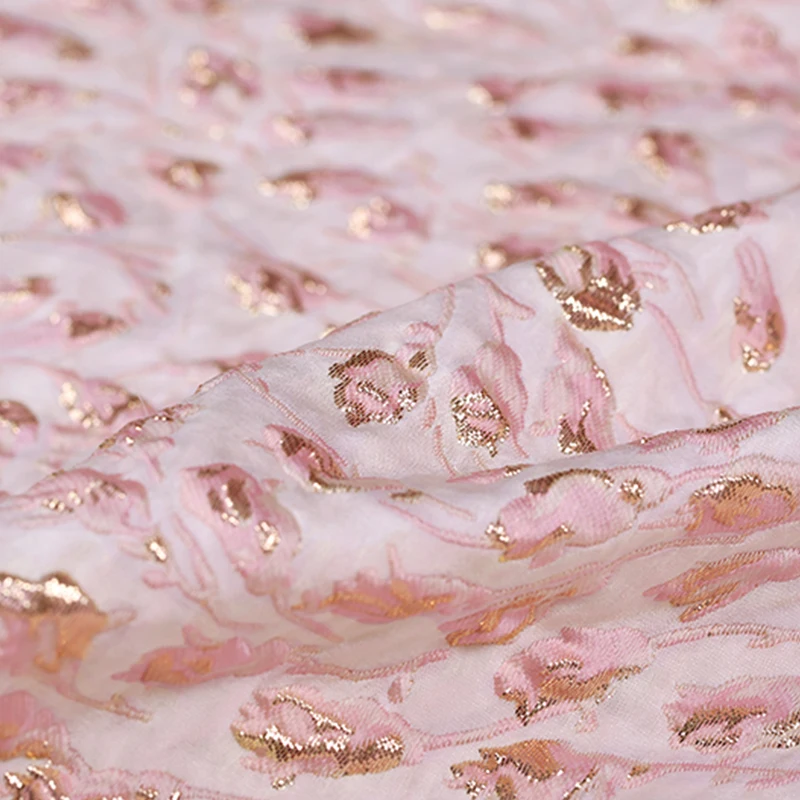 Французские трехмерные маленькие бутоны жаккардовые гобелены атласная Модная ткань для пальто платье tissu au метр Яркая Ткань DIY