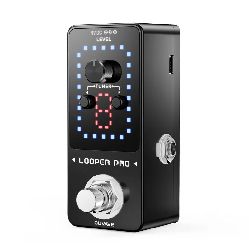 

Looper Pro Guitar Effect Pedal 9 loops Built-in high sensitivity tuning Unlimited Superposition Max.40 Minutes Recording Time