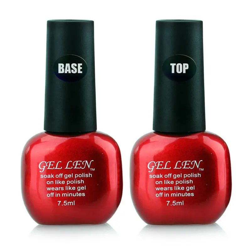 Gel Len Nail Polish Set 7.5ml 2Pcs Set Base and Top Coat Set Soak Off