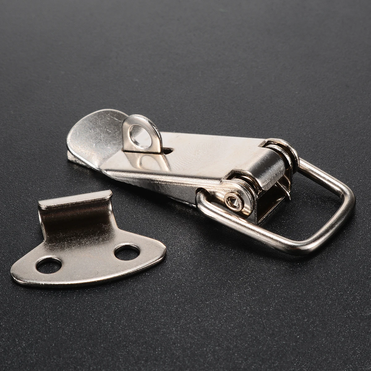 Mayitr 4Pcs Stainless Steel Spring Toggle Latch Catch Hasp Lock For Case Chest Box Locks