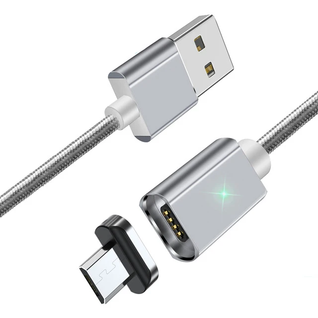 Sarika S02 1 м 2 м магнитное зарядное устройство Micro USB кабель для samsung Xiaomi Android мобильный телефон Быстрая зарядка Microusb Магнитный кабель для передачи данных - Цвет: Silver