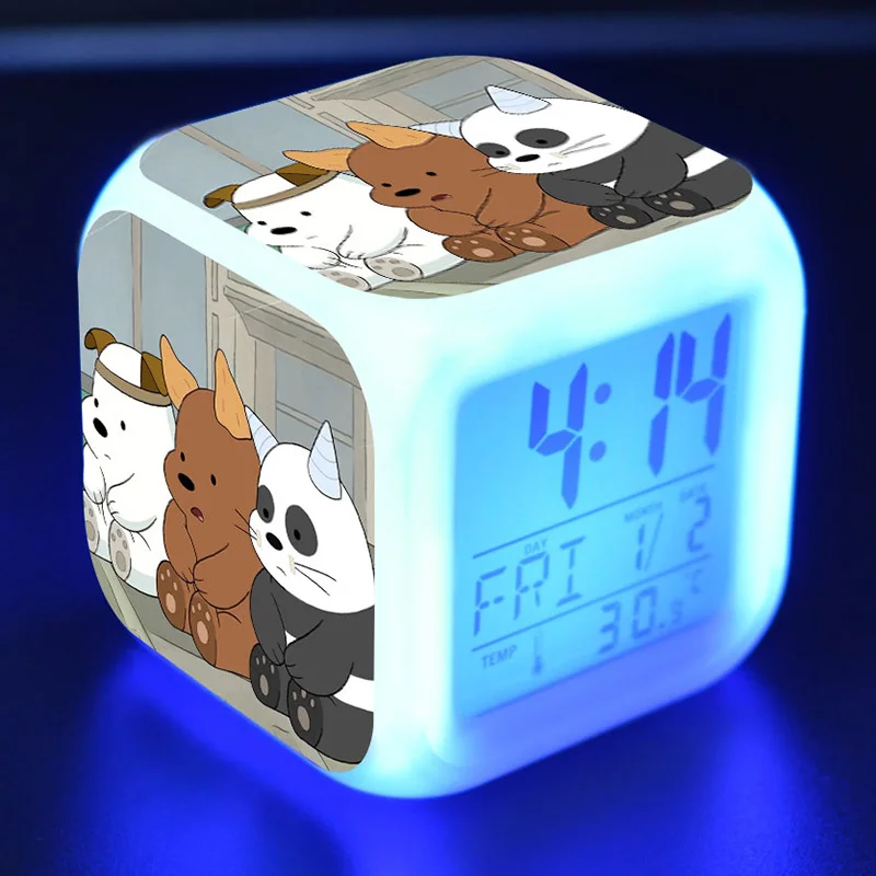 Мы Голый медведь ТВ рисунок Juguetes светодиодный красочный сенсорный светильник будильник голый Медведь Аниме Фигурка Игрушки для детей подарок