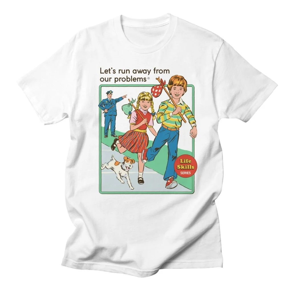 Kuakuayu HJN دعونا تشغيل بعيدا من مشكلتنا المألوف ومريحة رجل إمرأة T-قميص المتناثرة الصيف أعلى المحملة Kuakuayu HJN دعونا تشغيل بعيدا من مشكلتنا المألوف ومريحة رجل إمرأة T-قميص المتناثرة الصيف أعلى المحملة