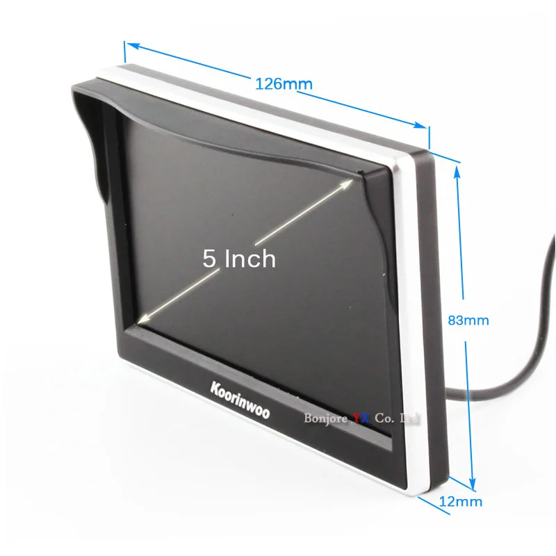 Koorinwoo sans fil nouveau 5 pouces voiture moniteur TFT LCD écran HD numérique couleur voiture plaque d'immatriculation vue arrière caméra Kit Support VCD/DVD