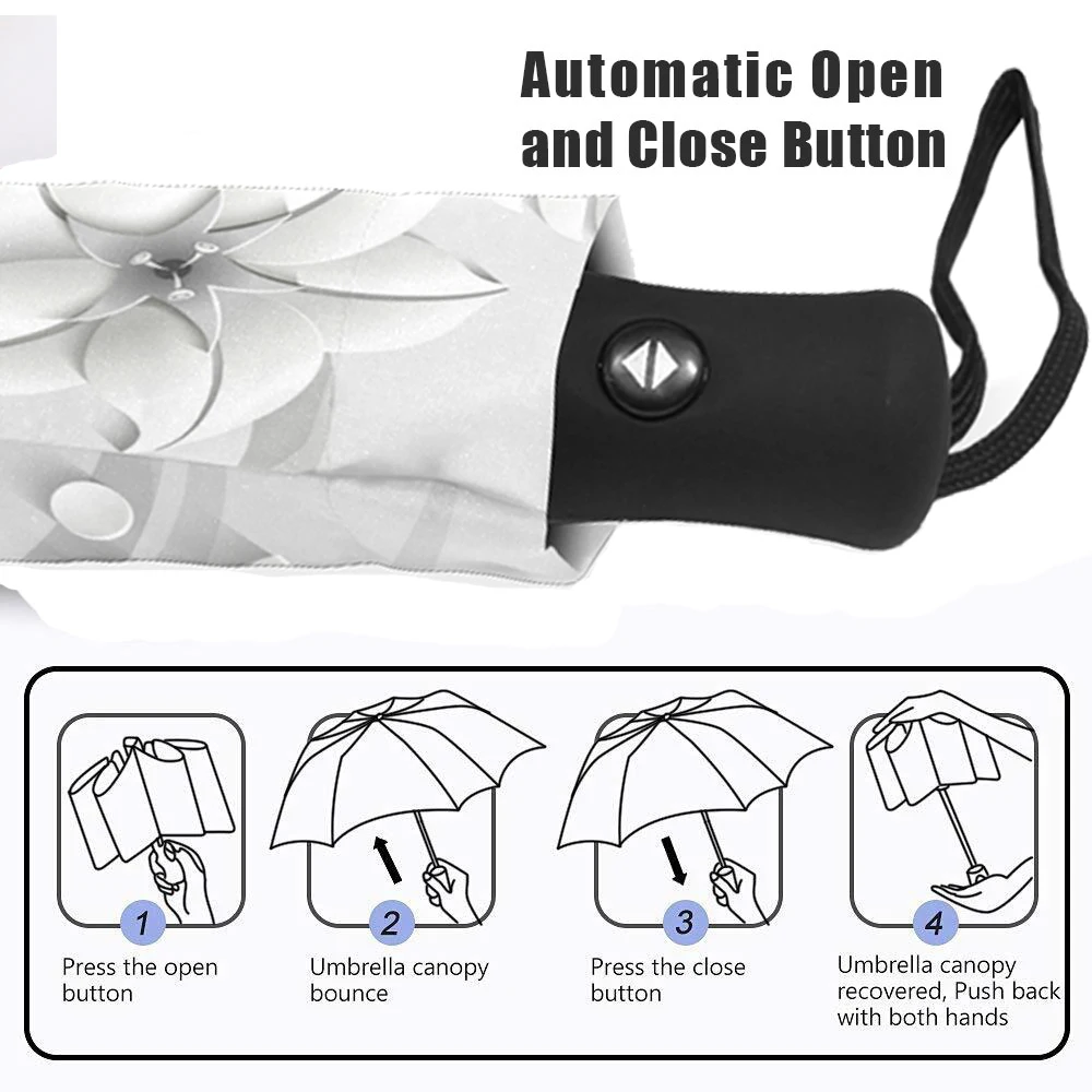 Полностью автоматический 3D Цветочный Guarda Chuva белый китайский зонт от солнца 3 складной зонт от дождя для женщин анти УФ Открытый путешествия Sombrinha