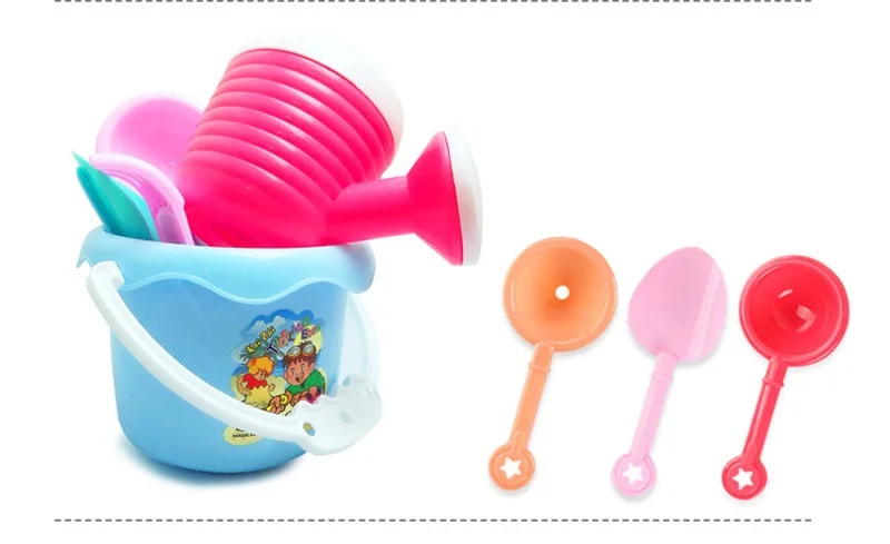 9 шт. забавные пляжные игрушки, замок, пляжный цвет, ведро, лопата, грабли, набор инструментов для воды, случайный цвет, подарки для детей