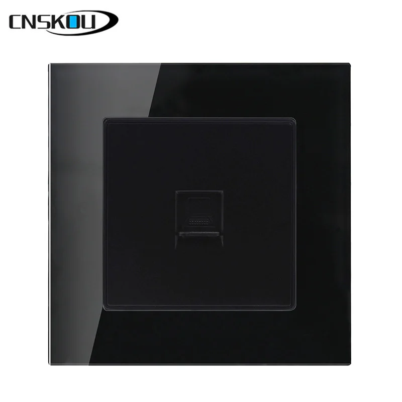 

Cnskou Manufacture Crystal Glass Panel, 1 Gangs Computer Socket / Wall Outlet /Plug Socket