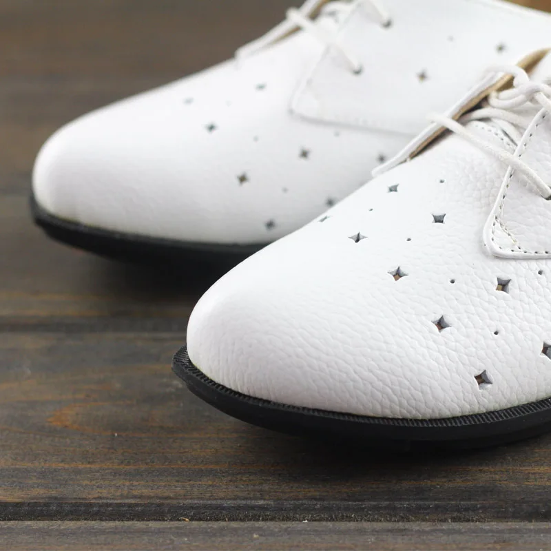 

The first layer of leather hollow open-pointed casual shoes Spring and summer England small leather flat-bottom shoes