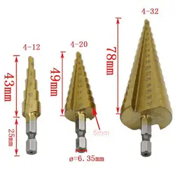 4-32 мм HSS Титан покрытием Шаг сверло инструменты для сверления для обработки металла высокой Скорость Сталь резак для дерева шаг конуса