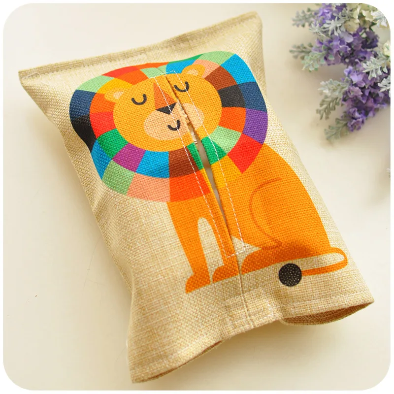 

1pc Cartoon Animal Cotton Linen Tissue Box Towel Napkin Dispenser Storage Bag Paper Holder Cover Tissue Case Desktop Organizer21