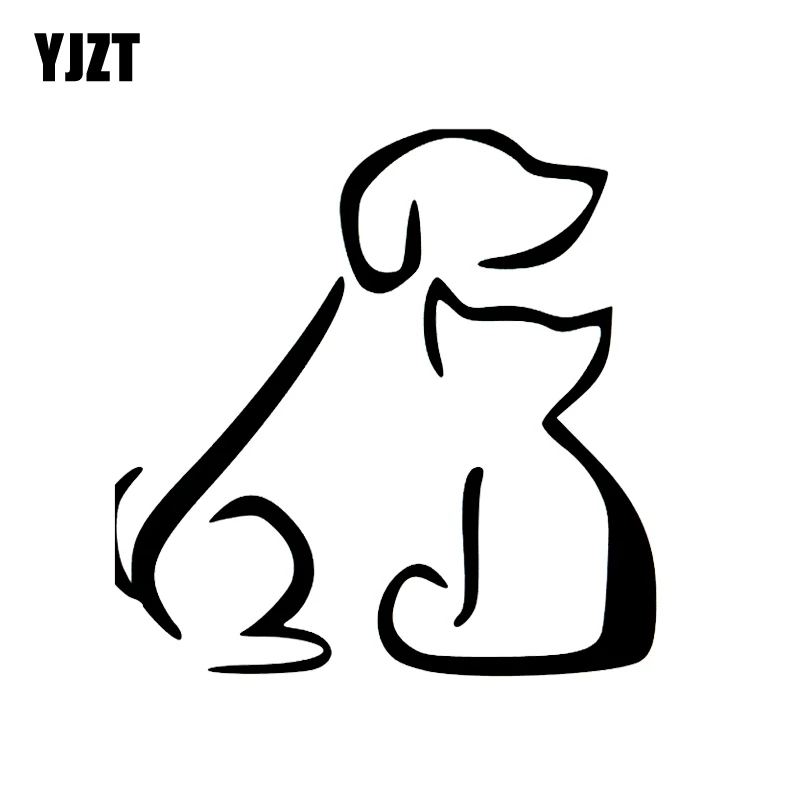 YJZT 13CM*13CM Cat Dog Lover Vinyl Car Truck Sticker Accessnies