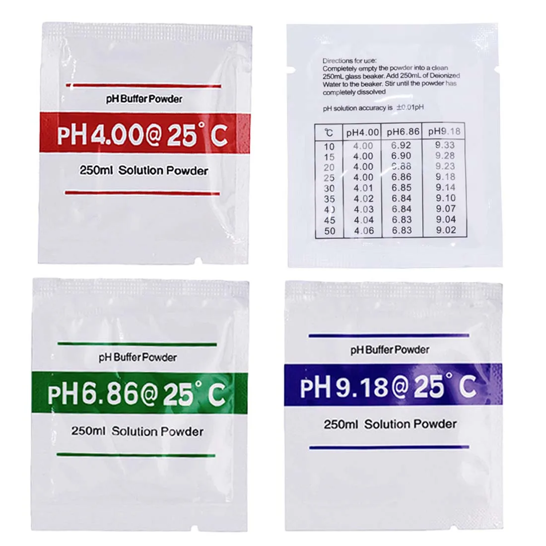 3pcs PH Buffer Solution Powder PH For Test Meter Measure Calibration 4.