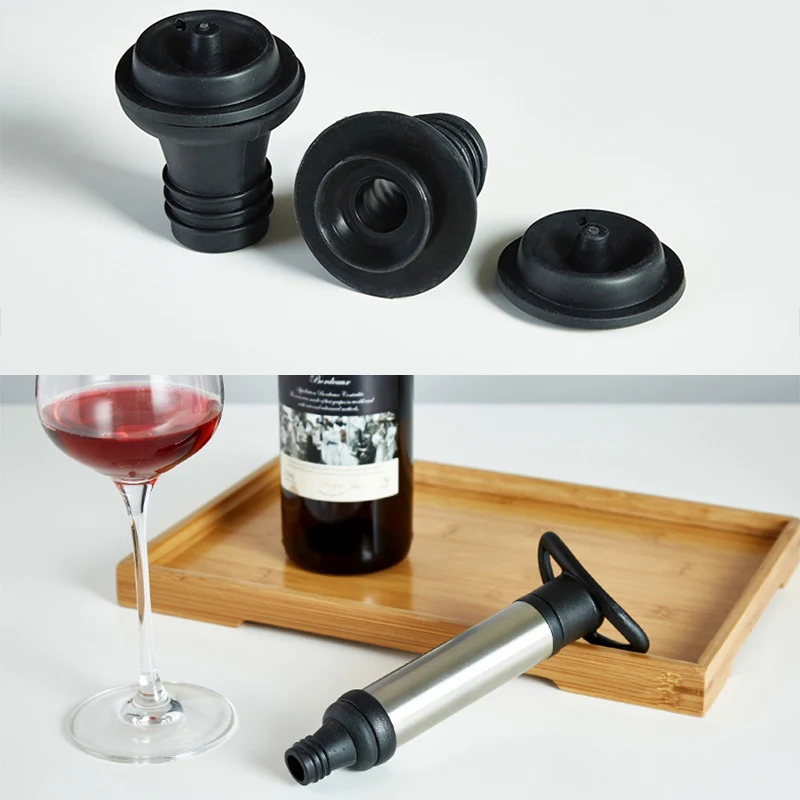 Red Wine Cork Vacuum Wine Stopper Fresh Wine Sealing Plug Silicone