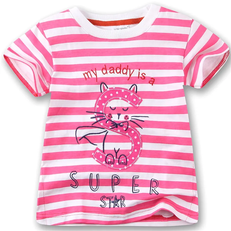 Jumpingbaby Children 100% Cotton T-shirt Girls Summer Clothing For 2016 Kids Baby Short Sleeve Cartoon Tees Child Casual Tops18