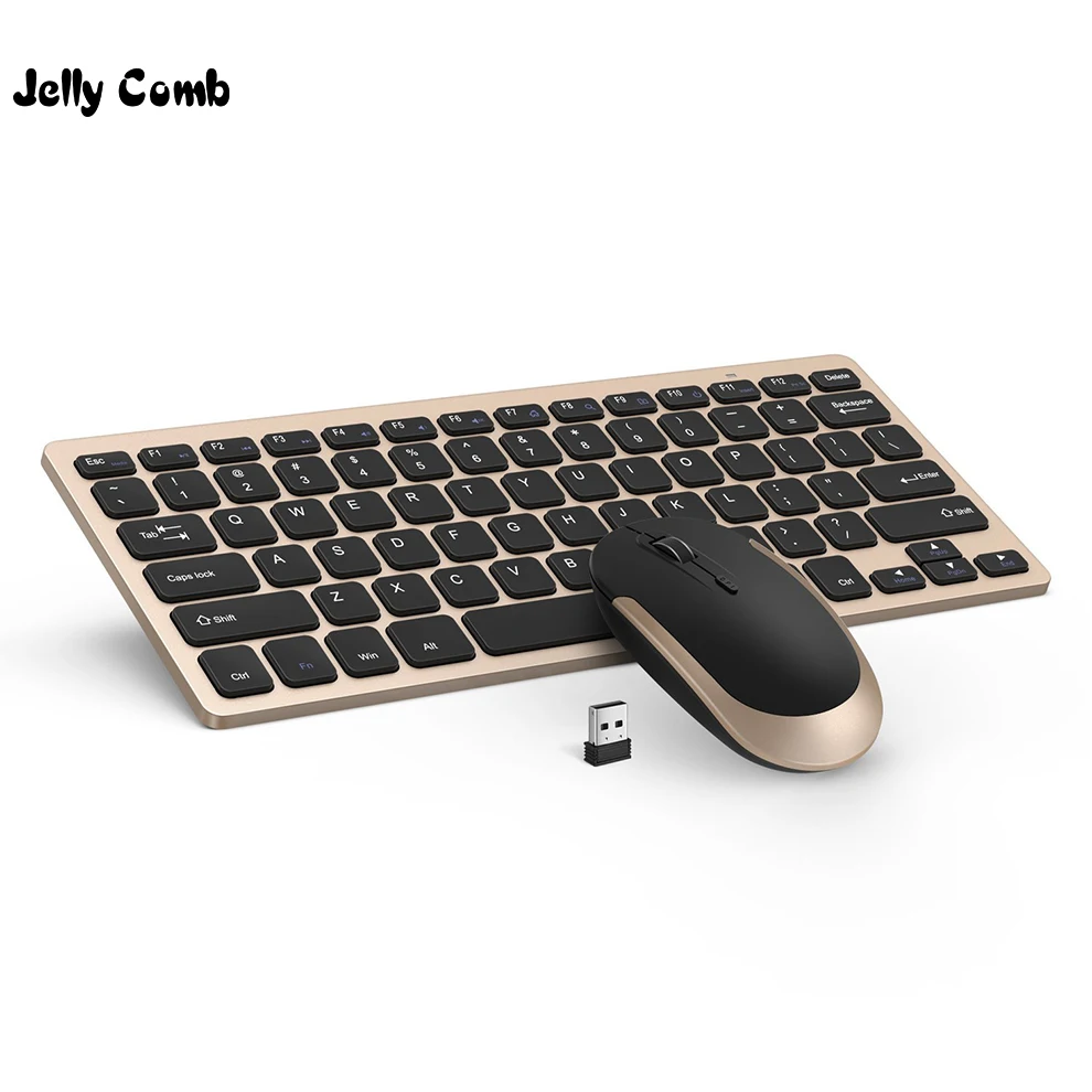 Tanie Jelly Comb 2.4G połączenie bezprzewodowej klawiatury myszki zestaw ultra cienki przenośna klawiatura i myszy na komputer stacjonarny Notebook Laptop