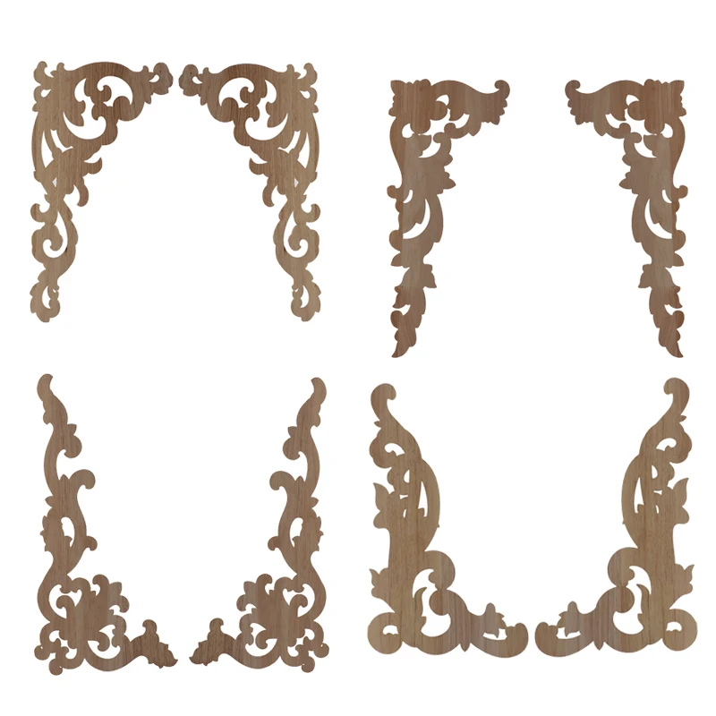 Wood Applique Decorative Flower Piece Wall Wardrobe Home Decoration