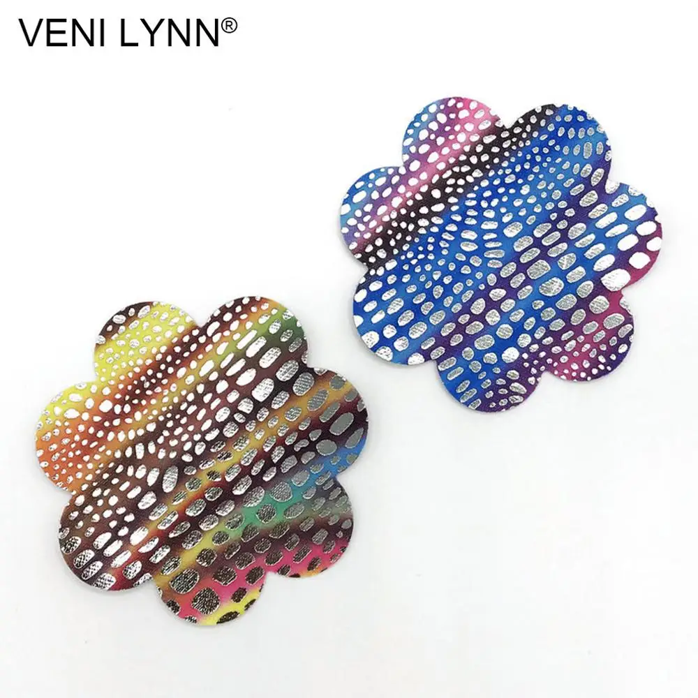 VENI LYNN, 5 пар, одноразовые наклейки с рисунком рыбьей чешуи, Лепестки сосков, секс-звезды, сердечки, наклейки на грудь, цветные покрытия для Breas - Цвет: 5 Pairs