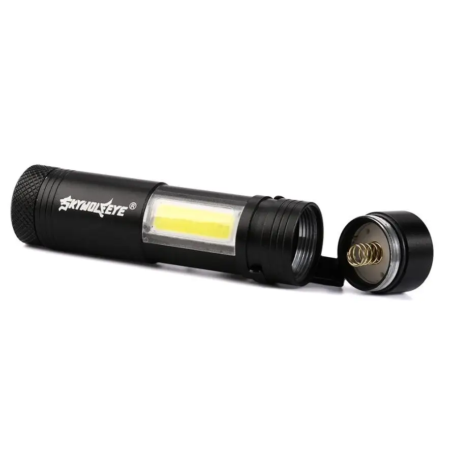 Новый 3x мини фонарик XPE Q5 + COB Светодиодный фонарь AA/14500 4 режима алюминиевый