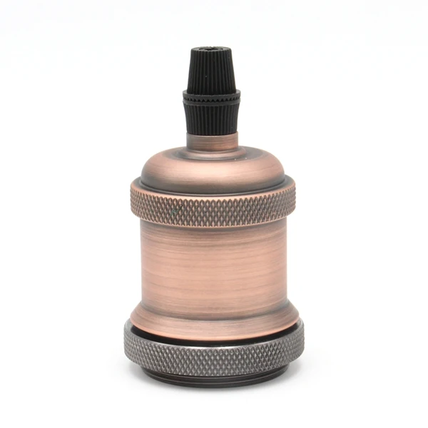 E27 винтажный светильник с патроном, ретро светильник, металлический держатель лампы с резьбой - Цвет: Matt antique copper