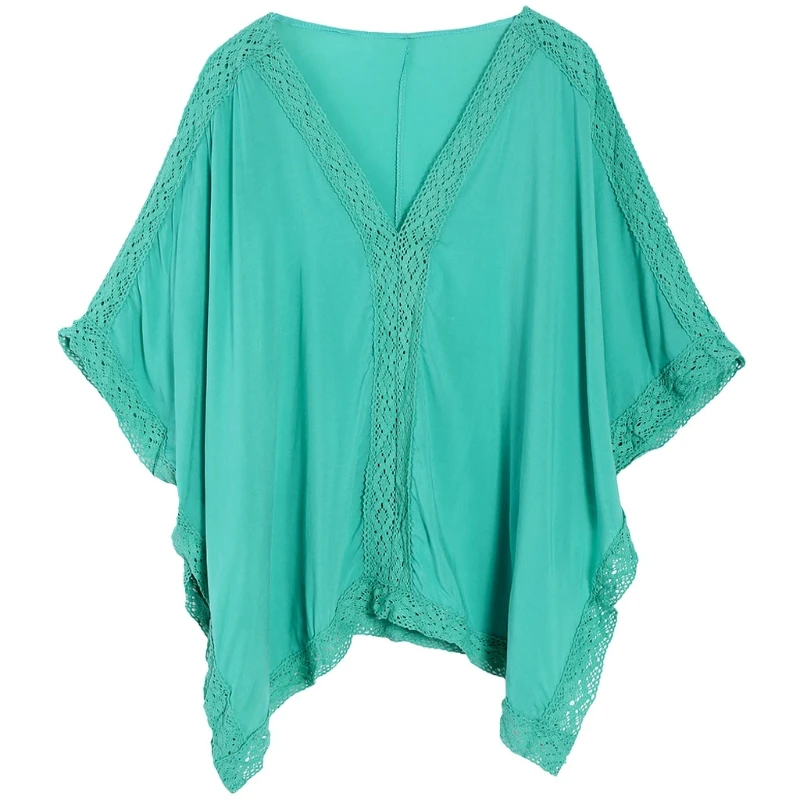 

Oversize Lace Splice Bath Suit Cover Up Bikini Swimsuit Swimwear Crochet Dress