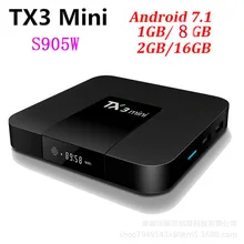 TX3 MINI TV BOX Android 7.1 Amlogic S905W 1G/2GB RAM 8G/16GB ROM IPTV Box 2.4G WiFi Time Clock Set top box Include Remote Contol