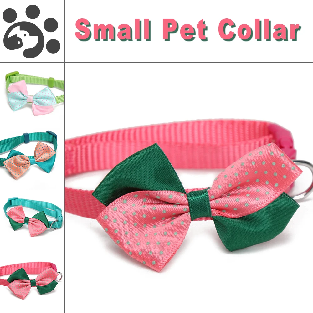

Adjustable Small Dog Puppy Collar for Cat Kitten Pet Nylon Necklace Collars Lead Bow-knot Breakaway Kitty Cat Supplies MP0027