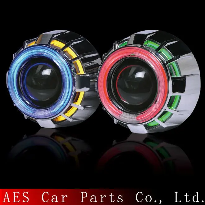 

Auto Bi-xenon HID Mini Projector Lens Kit High And Low Beam Double Angel Eyes Projector Lens