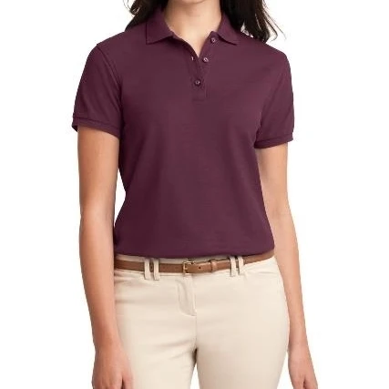Port Authority L500 Ladies Silk Touch Polo T-Shirt Maroon - Extra Small (1)