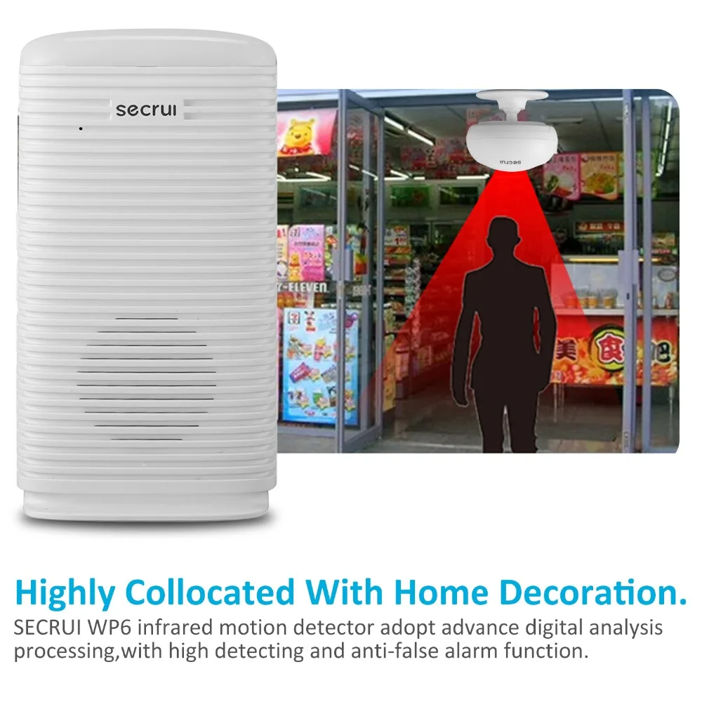 

Secrui Doorbell Alarm Host Multifunctional Welcome Security Burglar IR Detector Alarm System Ideal for Businesses and Homes