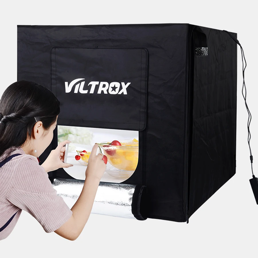 Viltrox 60 * 60cm LED 사진 스튜디오 Softbox 슈팅 라이트 텐트 소프트 박스 + 휴대용 가방 + AC 어댑터 쥬얼리 장난감 쇼