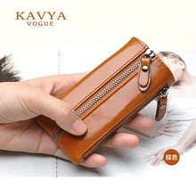 Nueva Llegada de piel de Vaca Cuero Genuino Llave Del Coche Carteras Moda Mujeres Ama de casa Titulares Bolso Dominante Casos nave de la gota