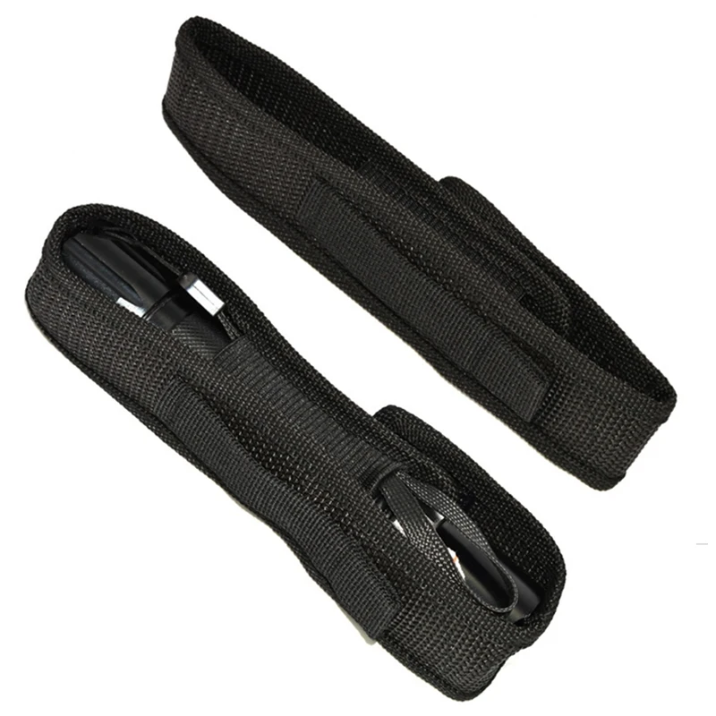 Durable Black Outdoor Tools 15cm LED Flashlight Torch Pouch Nylon