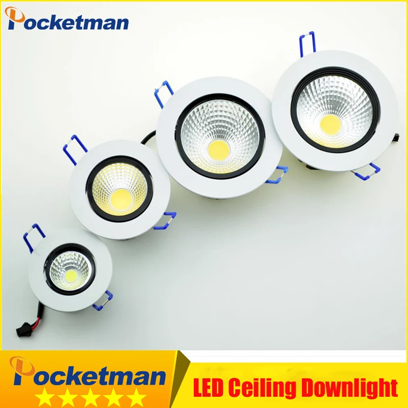 

LED COB Downlight Super Bright 5W 7W 9W 12W Down Light Spot Light 220V Recessed Cabinet Wall Ceiling Lamp For Home Lighting