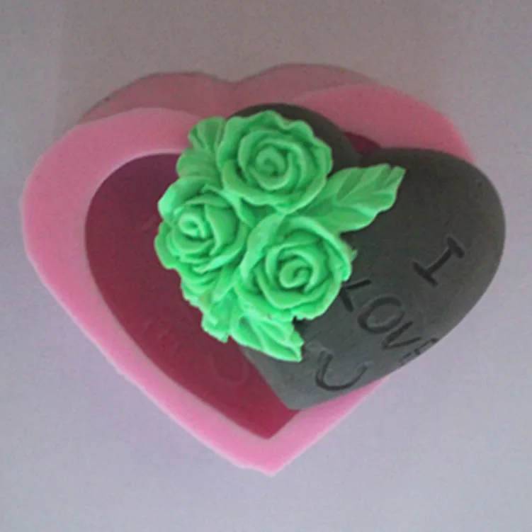 I Love U Роза Силиконовые формы DIY делать руки свечи Формы для мыла