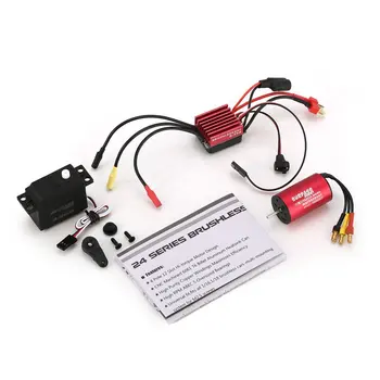 

SURPASSHOBBY S2440 4000KV Brushless Motor S-35A ESC with 3.5kg Servo Brushless Combo Set for 1/16 1/18 RC Car Truck Model