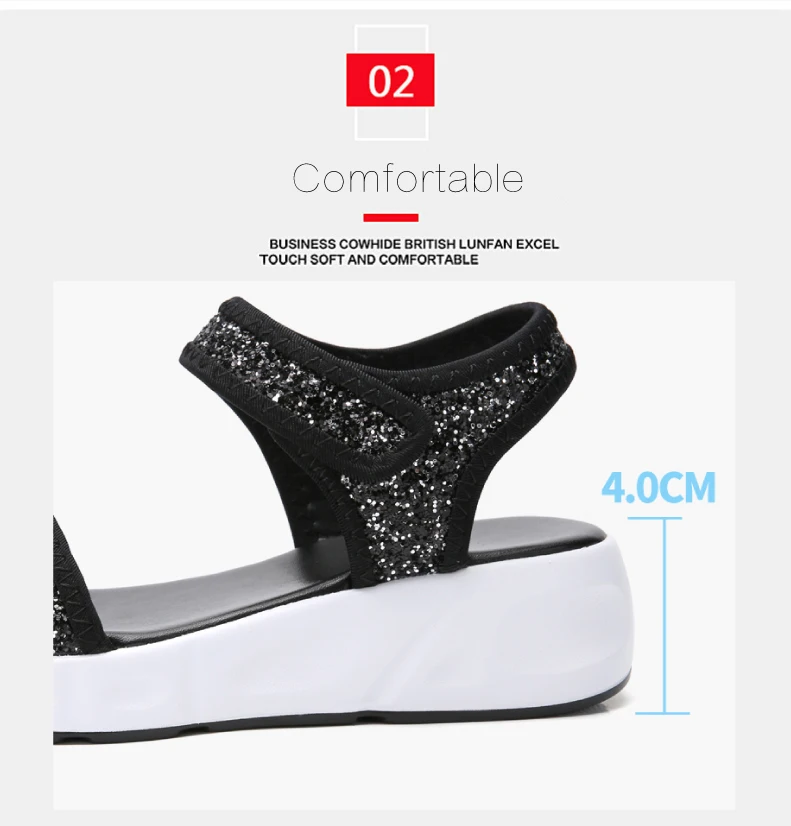 Summer Women Sandals Female Shoes Woman Shining Comfortable Sandals Ladies Sequined Cloth Flat Sandals Women Sandalias (4)