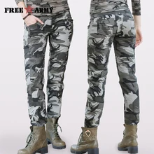 Plus Size 26-32 New Pattern Joggers Pants Women Summer Camo Casual Pants Military Army Trousers Straight Cotton Pants Capris