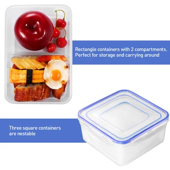 

Hemoton 4PCS Transparent Plastic Food Container Durable Vegetable Fruit Storage For Home Store Restaurants Kitchen Gadget