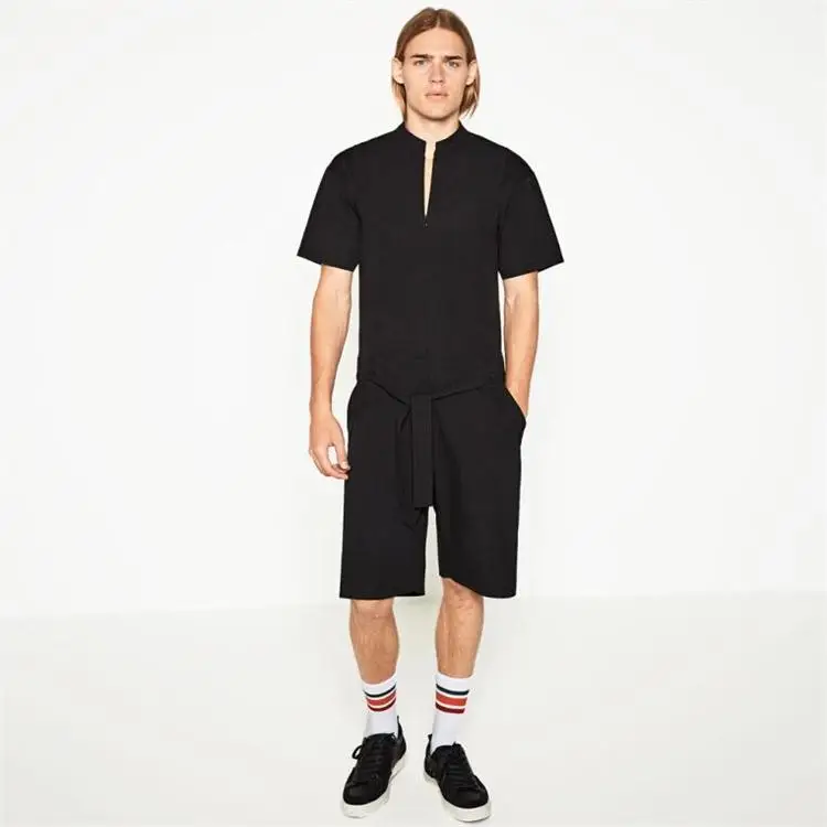 

Jumpsuit Men Rompers One Piece Overalls Cotton Runway Designer Jumpsuit Playsuits Short Sleeve Summer Casual Male Short Sets