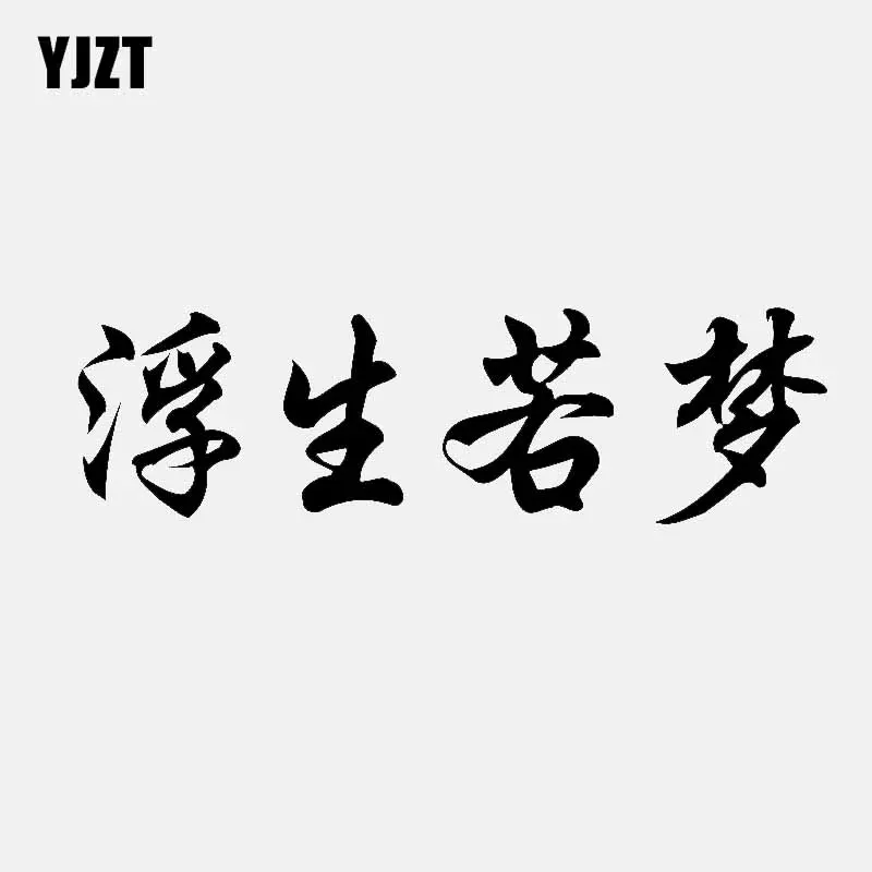 

YJZT 17.4CM*5CM Chinese Characters Life Is Like A Dream Vinyl Decal Car Sticker Black Silver C11-1867