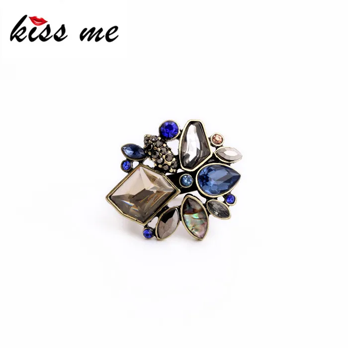 

KISS ME Jewelry Brand Designer Valentine's Day Anel Jewelry Elegant Rhinestone Ring