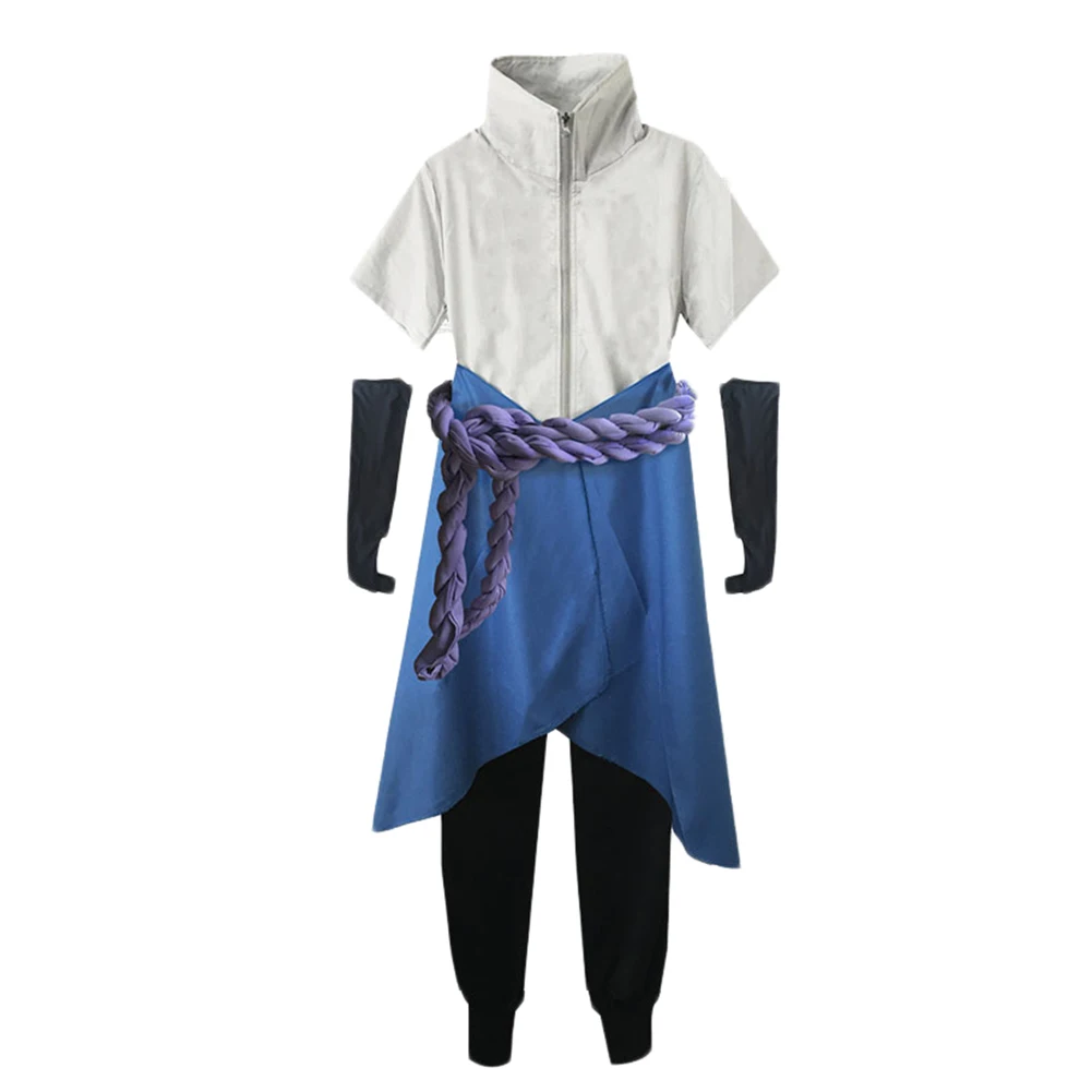 

Naruto Cosplay Sasuke Uchiha 4th Generation Suit With P.T Coats Jackets Pants Belt Oversleeve Halloween Costume Fancy Dress