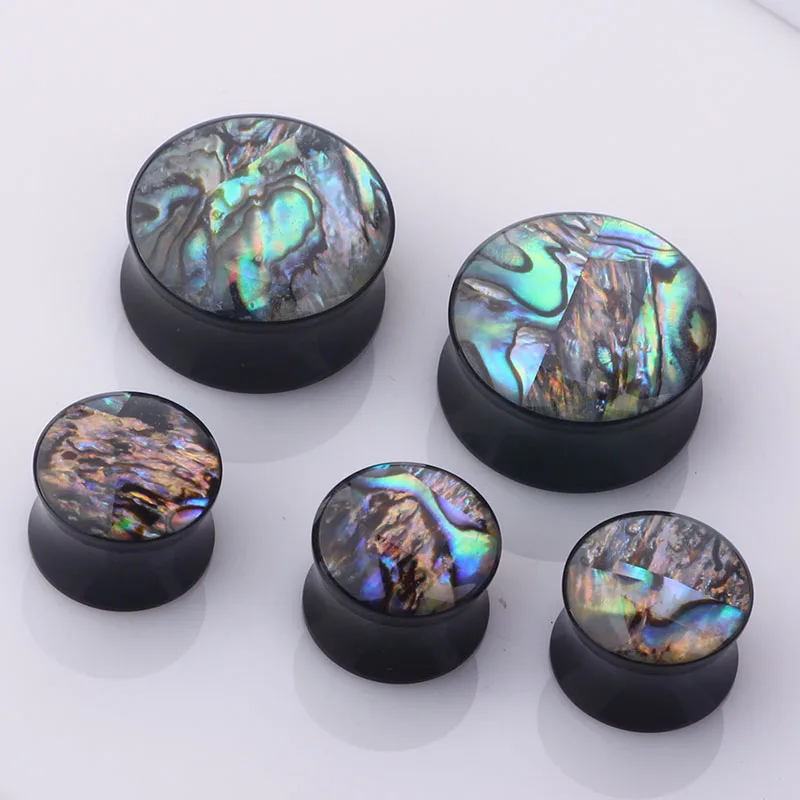 Junlowpy Shellhard Shell Acrylic Ear Gauges Plugs Fashion Flesh Tunnels Ear Expanders For Women Piercing Body Jewelry Plugs Ear