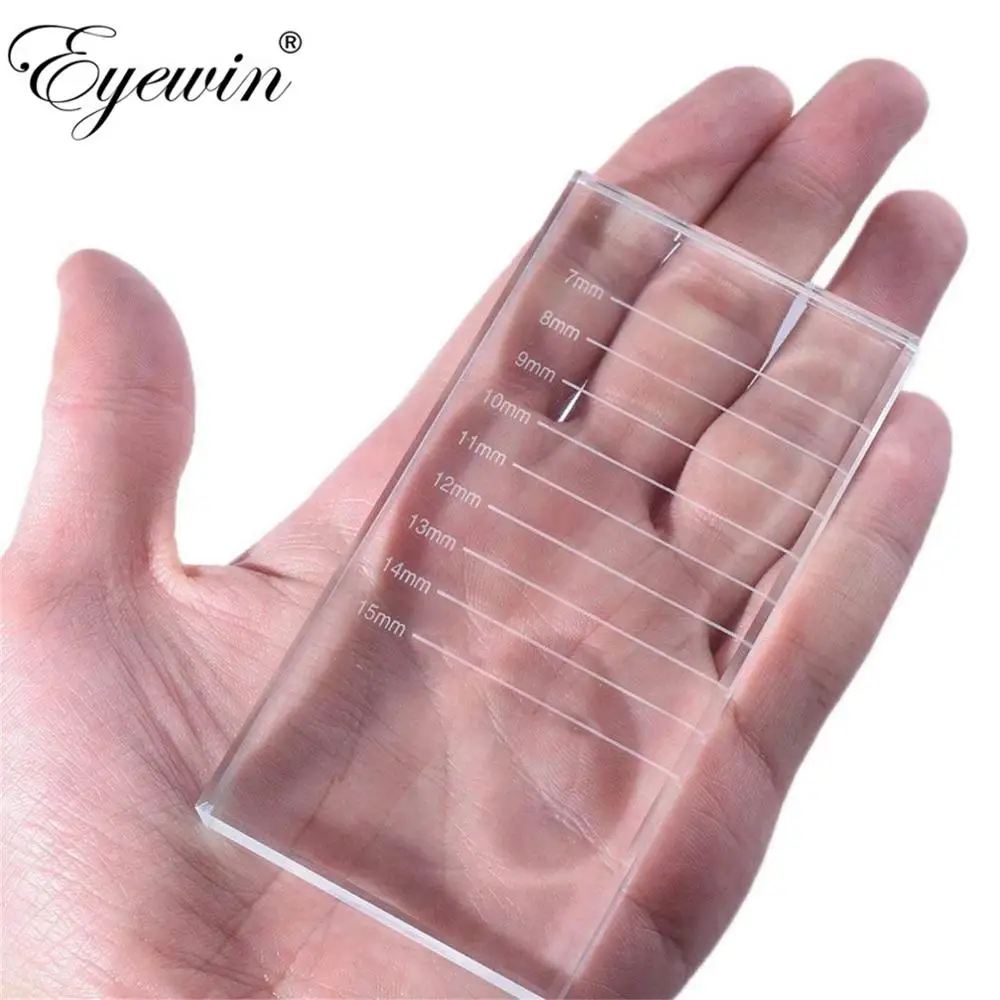 

2 in 1 Crystal pad With Scale Clear Transparent Lash Glue Holder Lash Extension Supply Accessory Tool Kit For Eyelash Extension