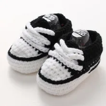 Весна-осень белого цвета; Детские Для мальчиков и девочек вязанное крючком; линии обувь для малышей для первых шагов новорожденных, ходьбы Вязаные тапочки многоцветные xz2