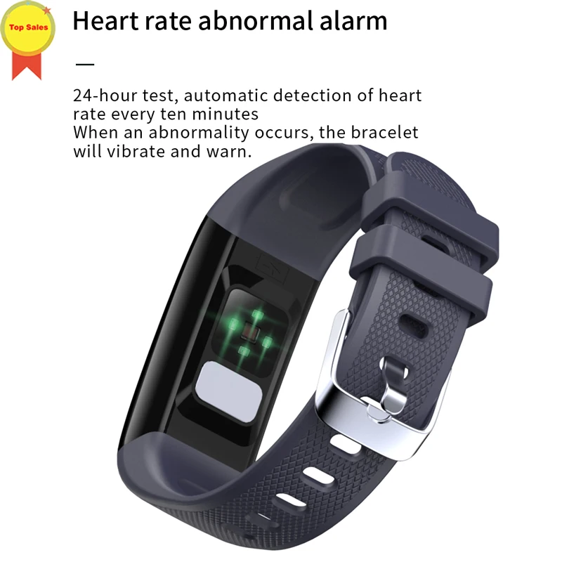  ECG PPG Smart Bracelet Band Blood Pressure Heart Rate Watch Fitness Tracker Wristband for IOS Iphon - 33043613381