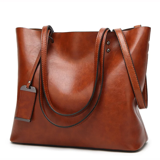 New Fashion Oil Wax Leather Women Handbag Brand Women's Messenger Crossbody bag Casual Tote Leather Female Shoulder bags 2018