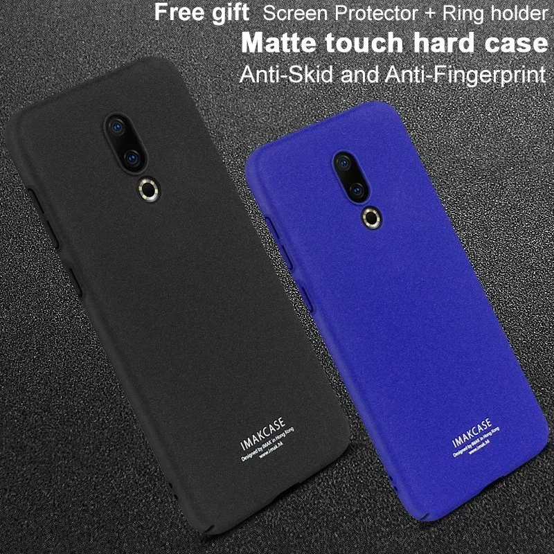 

IMAK Meizu 16 Case Meizu 16 Plus Cover Cowboy Matte Plastic Phone Stand Hard PC Back Cover Case For Meizu 16+ Plus With Film