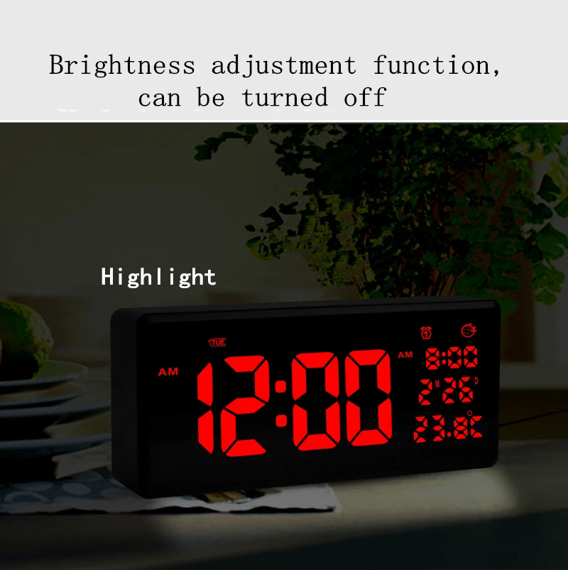 Функция памяти часы гостиной украшения настенные часы электронный светодиодный настенные часы с термометром большой экран цифровые часы