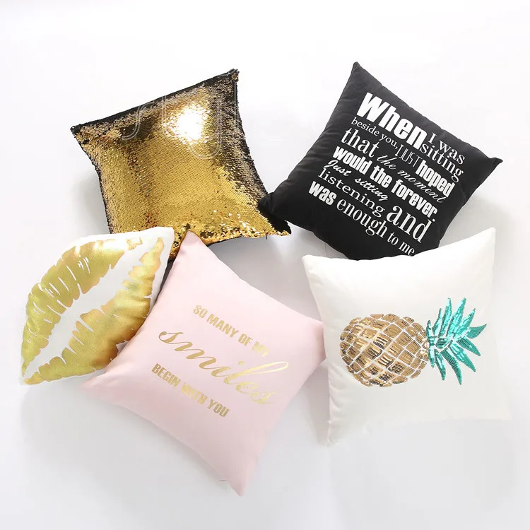 

Cocostyles InsFashion creative handmade cotton thread back cushion with glitter pineapple pattern for car backrest use